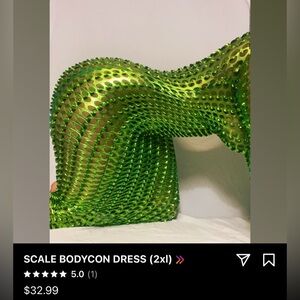 Vibrant Green Patterned Dress